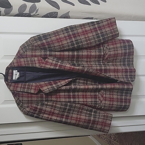 White Stag Jackets & Blazers - Vintage White Stag Heritage Plaid Textured Wool Blazer